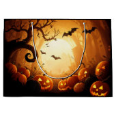 Grand Sac Cadeau Halloween/chauve-souris/Citrouille/automne (Devant)