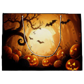 Grand Sac Cadeau Halloween/chauve-souris/Citrouille/automne (Dos)