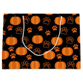 Grand Sac Cadeau Halloween citrouille et Paws (Devant)