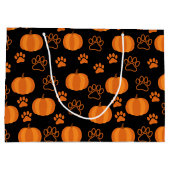 Grand Sac Cadeau Halloween citrouille et Paws (Dos)