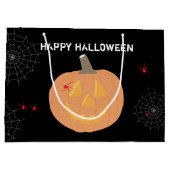 Grand Sac Cadeau Halloween Citrouille Happy Halloween (Dos)