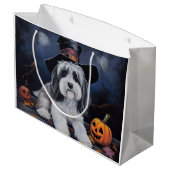 Grand Sac Cadeau Halloween Citrouilles Havanais effraie (Dos Angle)