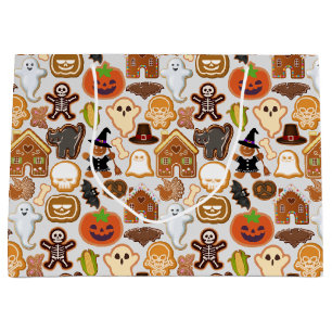 Grand Sac Cadeau Halloween Cookies Motif Collection Offwhite BG