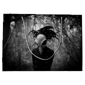 Grand Sac Cadeau Halloween crâne d'oiseau déplaisant (Dos)