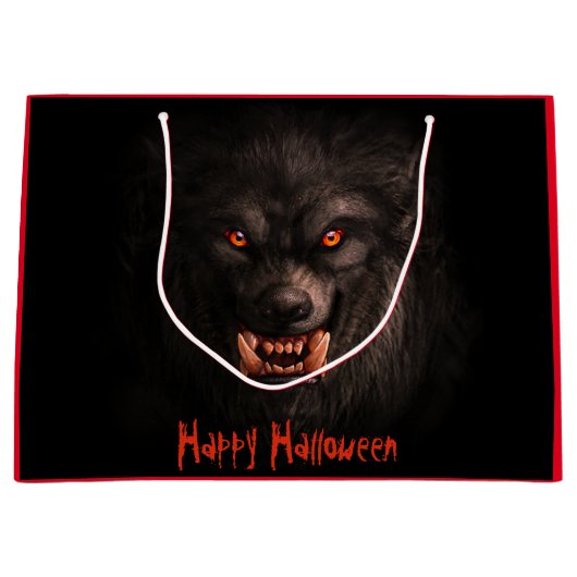 Grand Sac Cadeau Halloween du loup-garou (Lycanthropie) (Devant)