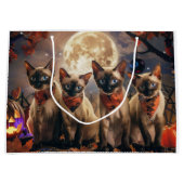 Grand Sac Cadeau Halloween Éffrayant de chats de Siamese (Devant)