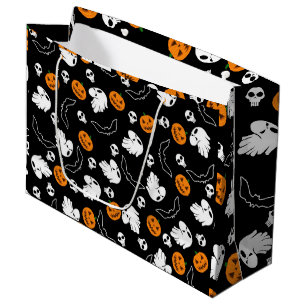 Grand Sac Cadeau Halloween Ghost Bats Citrouille crâne