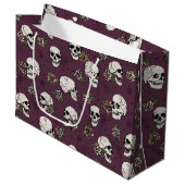Grand Sac Cadeau Halloween marron violet gothique et Rose (Devant Angle)