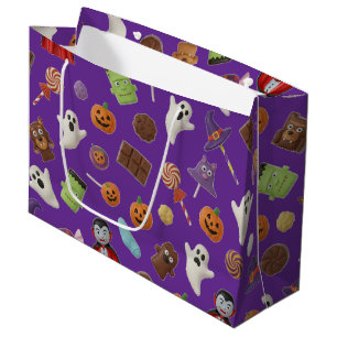 Grand Sac Cadeau Halloween Monstres de bonbons éffrayants