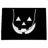 Grand Sac Cadeau Halloween noir blanc Jack-o'-lantern effrayant tra (Devant)