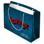 Grand Sac Cadeau Halloween Party Red Horror Spider Web Blue Effraye (Dos Angle)