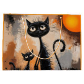 Grand Sac Cadeau Halloween Petit Chat Gros Chat (Dos)
