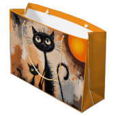 Grand Sac Cadeau Halloween Petit Chat Gros Chat (Dos Angle)
