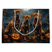 Grand Sac Cadeau Halloween Rhodesian Ridgeback Éffrayant (Devant)