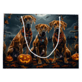 Grand Sac Cadeau Halloween Rhodesian Ridgeback Éffrayant (Dos)