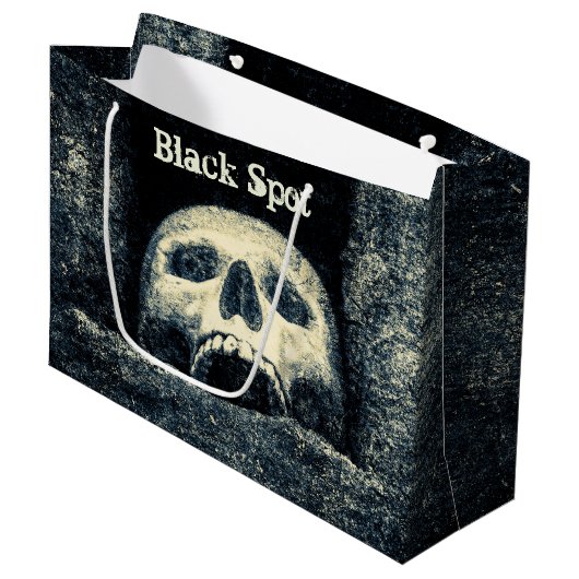 Grand Sac Cadeau Halloween Skull Black Spot Pirate Party (Devant Angle)