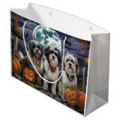 Grand Sac Cadeau Halloween Tibétain Terrier Éffrayant (Dos Angle)
