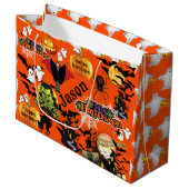 Grand Sac Cadeau Halloween Tout Joyeux Anniversaire NOM Fantômes (Devant Angle)