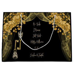 Grand Sac Cadeau Halloween Traite la Parties scintillant et les crâ