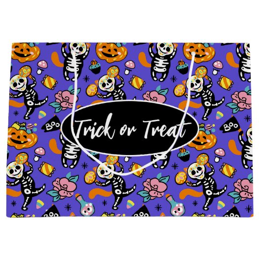 Grand Sac Cadeau Halloween Trick ou Treat (Devant)