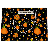 Grand Sac Cadeau Halloween Whimsical Citrouille Rustic Kraft (Devant)