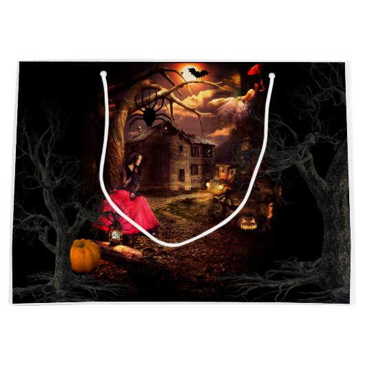 Grand Sac Cadeau Halloween Witchy (Devant)