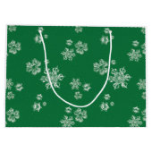Grand Sac Cadeau Handmade Snowflake Flurries - Bright Green & White (Dos)