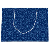 Grand Sac Cadeau Hanoukka décorative bleue et dorée (Devant)