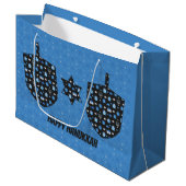 Grand Sac Cadeau Hanoukka Dreidel Cutout (Devant Angle)
