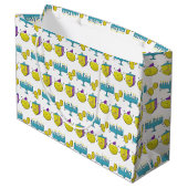 Grand Sac Cadeau Hanoukka moderne drôle ajouter votre nom personnal (Dos Angle)