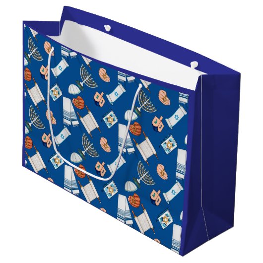 Grand Sac Cadeau Hanukkah Fun Gift Bag (Devant Angle)