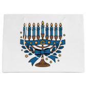 Grand Sac Cadeau Hanukkah Menorah (Devant)