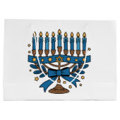 Grand Sac Cadeau Hanukkah Menorah (Dos)