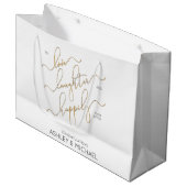 Grand Sac Cadeau Happily Ever After Gold Calligraphie Script Nom (Devant Angle)