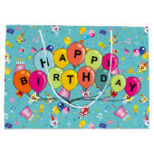 Grand Sac Cadeau Happy Birthday Balloons (Dos)
