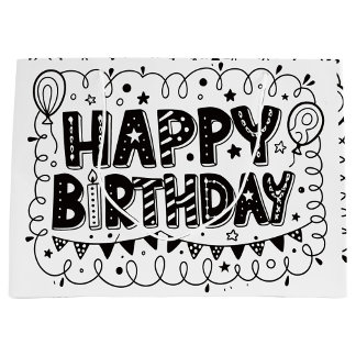 Grand Sac Cadeau Happy Birthday Gift Bag