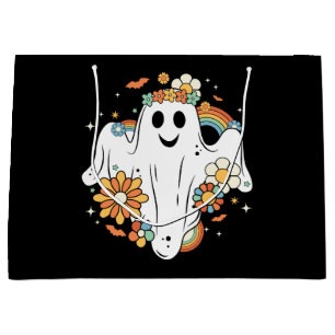 Grand Sac Cadeau Happy Ghost Retro Hippie Vibe