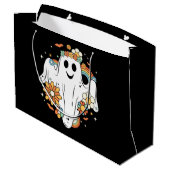 Grand Sac Cadeau Happy Ghost Retro Hippie Vibe (Dos Angle)
