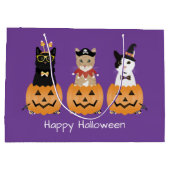 Grand Sac Cadeau Happy Halloween Cats Jack-o'-lantern (Dos)
