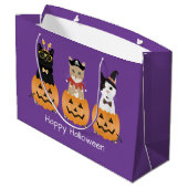 Grand Sac Cadeau Happy Halloween Cats Jack-o'-lantern (Dos Angle)