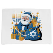 Grand Sac Cadeau Happy Hanukkah Santa  (Devant)