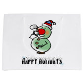 Grand Sac Cadeau Happy Holidays (funny snowman) (Devant)