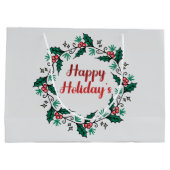 Grand Sac Cadeau Happy Holiday's Wreath Gift Bag (Dos)