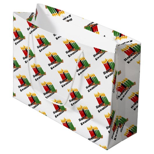 Grand Sac Cadeau Happy Kwanzaa (Devant Angle)