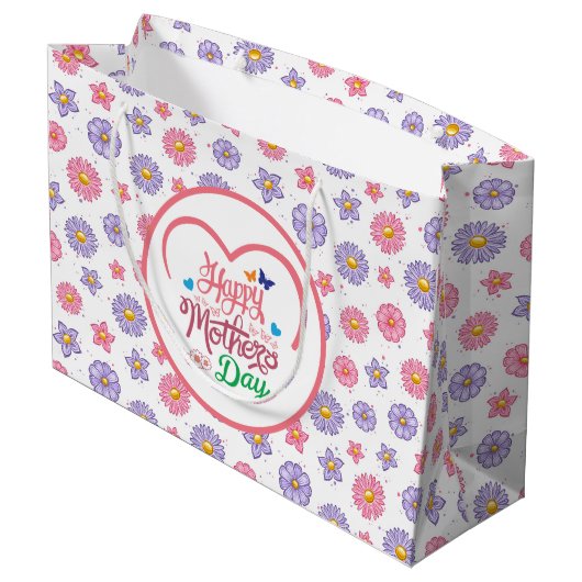 Grand Sac Cadeau Happy Mothers Day  (Dos Angle)