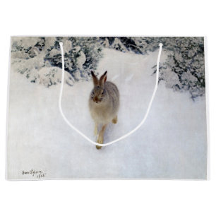 Grand Sac Cadeau Hare d'hiver (lapin), Bruno Liljefors