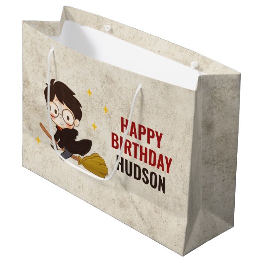 Grand Sac Cadeau HARRY POTTER™ Caractère Arc magique Anniversaire (Devant Angle)