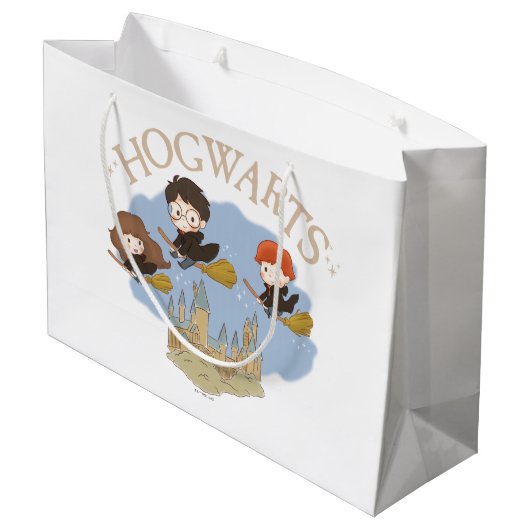 Grand Sac Cadeau HARRY POTTER™, Hermione & Ron Fly Over HOGWARTS™ (Dos Angle)