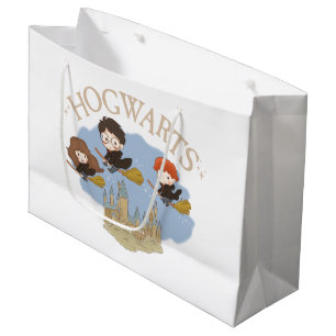 Grand Sac Cadeau HARRY POTTER™, Hermione & Ron Fly Over HOGWARTS™
