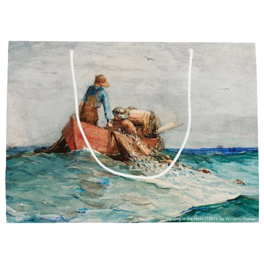 Grand Sac Cadeau Hauling In The Nets (1887) Par Winslow Homer (Dos)